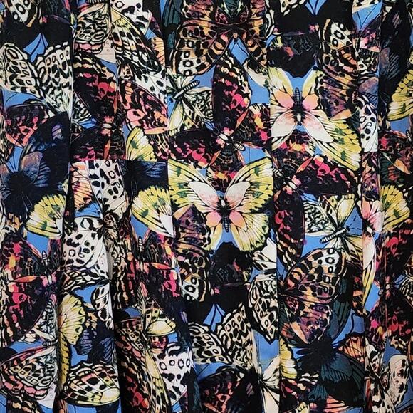 Womens Investments Butterfly Blouse, Sz L Multicolor Button Front Cardigan - Picture 4 of 9